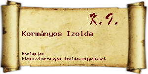 Kormányos Izolda névjegykártya